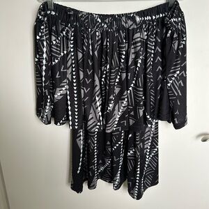 Black and grey tribal blouse